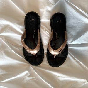 Nike Rose Gold Flip Flops